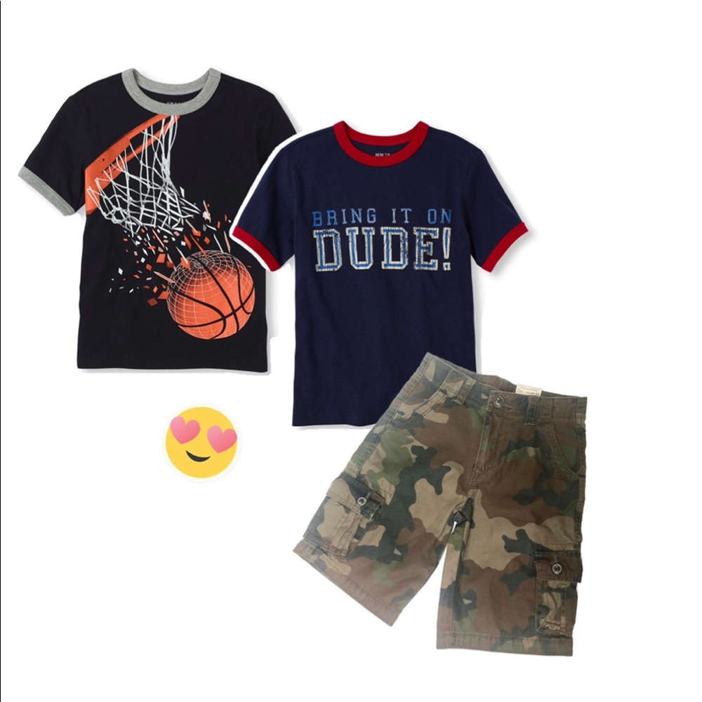 Boys Clothing graphic tees & cargo short size 7